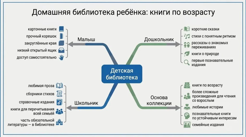 Домашняя библиотека ребенка: книги по возрасту